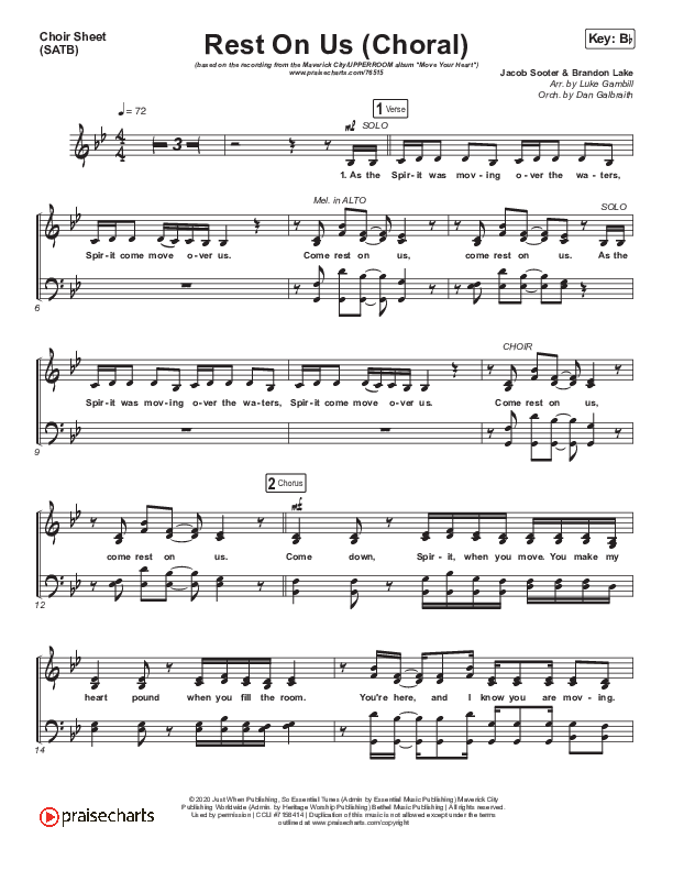 Rest On Us (Choral Anthem SATB) Choir Vocals (SATB) (Maverick City Music / Arr. Luke Gambill)