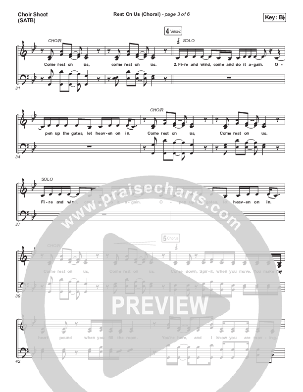 Rest On Us (Choral Anthem SATB) Choir Sheet (SATB) (Maverick City Music / Arr. Luke Gambill)