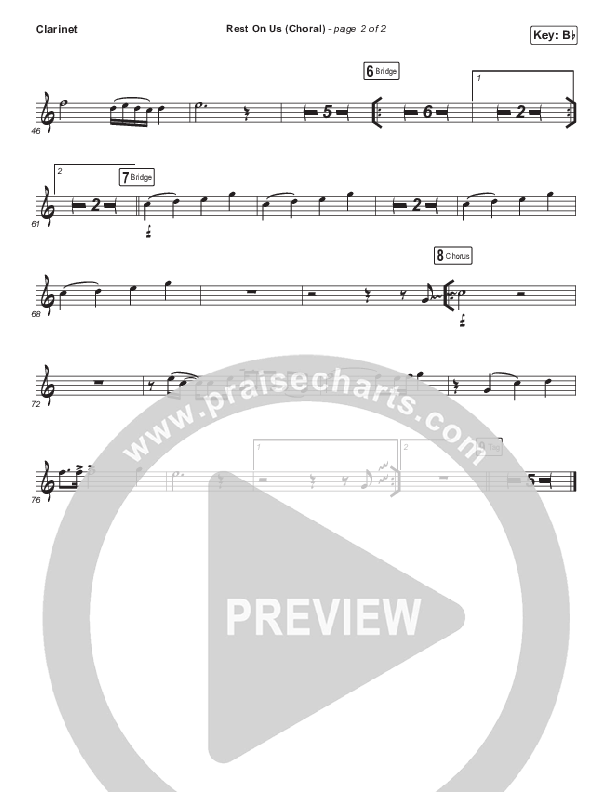 Rest On Us (Choral Anthem SATB) Clarinet (Maverick City Music / Arr. Luke Gambill)