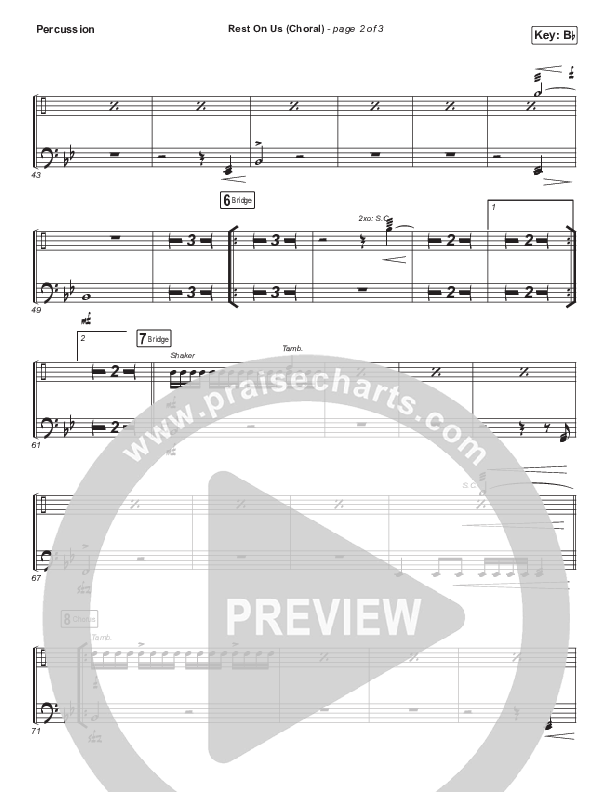 Rest On Us (Choral Anthem SATB) Percussion (Maverick City Music / Arr. Luke Gambill)