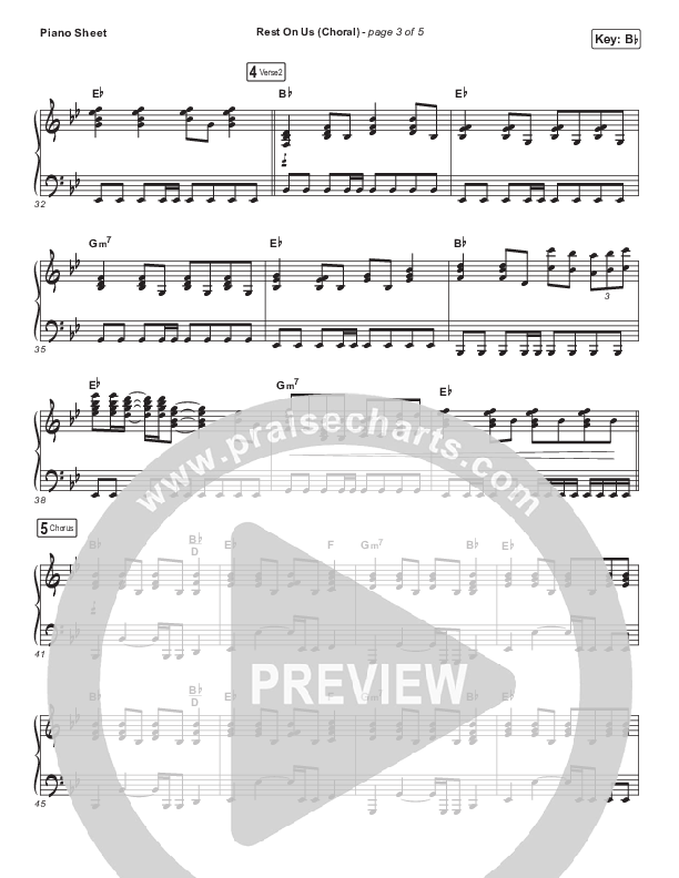 Rest On Us (Choral Anthem SATB) Piano Sheet (Maverick City Music / Arr. Luke Gambill)
