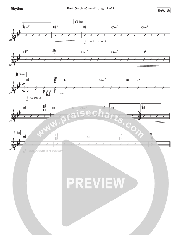 Rest On Us (Choral Anthem SATB) Rhythm Chart (Maverick City Music / Arr. Luke Gambill)