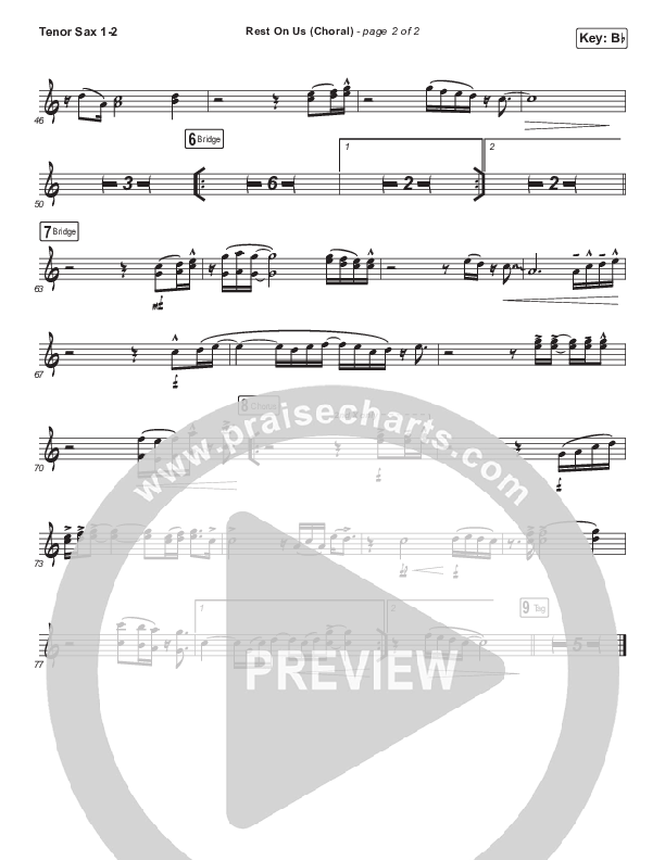 Rest On Us (Choral Anthem SATB) Tenor Sax 1/2 (Maverick City Music / Arr. Luke Gambill)