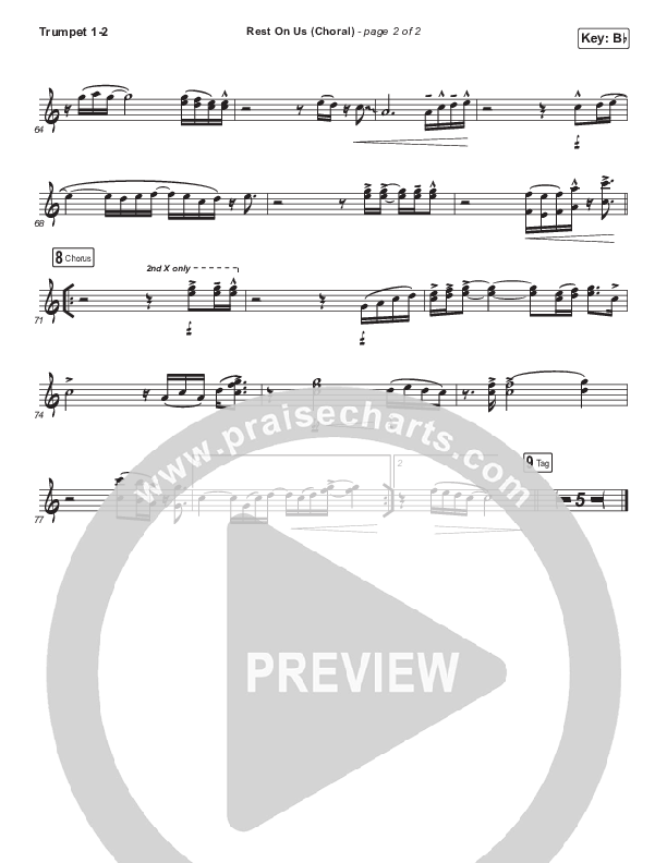 Rest On Us (Choral Anthem SATB) Trumpet 1,2 (Maverick City Music / Arr. Luke Gambill)