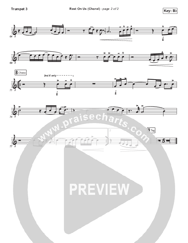 Rest On Us (Choral Anthem SATB) Trumpet 3 (Maverick City Music / Arr. Luke Gambill)