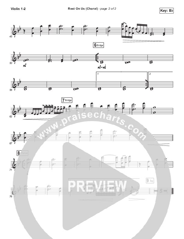 Rest On Us (Choral Anthem SATB) Violin 1/2 (Maverick City Music / Arr. Luke Gambill)