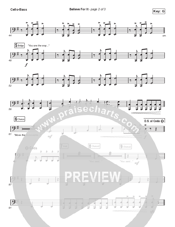 Believe For It (Choral Anthem SATB) Cello/Bass (CeCe Winans / Arr. Luke Gambill)