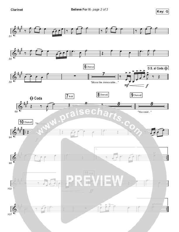 Believe For It (Choral Anthem SATB) Clarinet 1,2 (CeCe Winans / Arr. Luke Gambill)