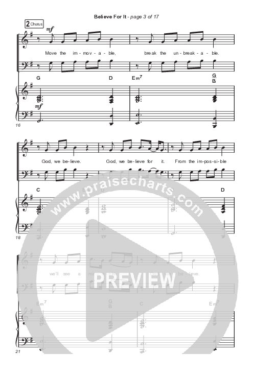 Believe For It (Choral Anthem SATB) Octavo (SATB & Pno) (CeCe Winans / Arr. Luke Gambill)