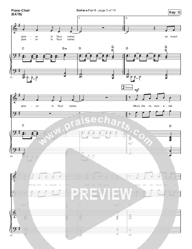 Believe For It (Choral Anthem SATB) Piano/Vocal (SATB) (CeCe Winans / Arr. Luke Gambill)