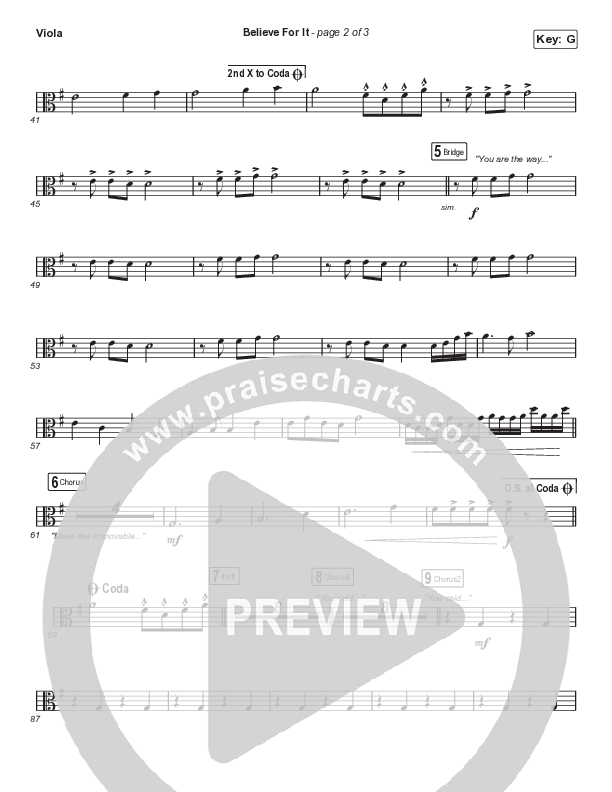 Believe For It (Choral Anthem SATB) Viola (CeCe Winans / Arr. Luke Gambill)