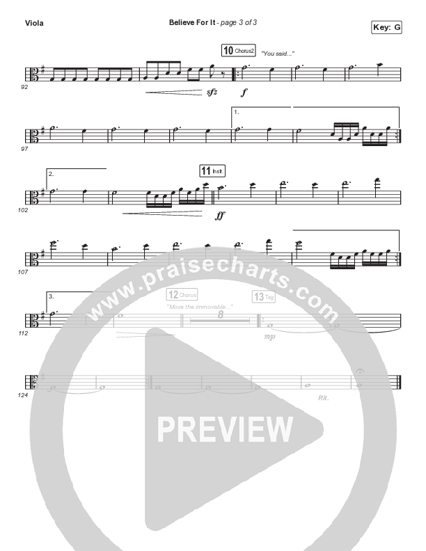 Believe For It (Choral Anthem SATB) Viola (CeCe Winans / Arr. Luke Gambill)