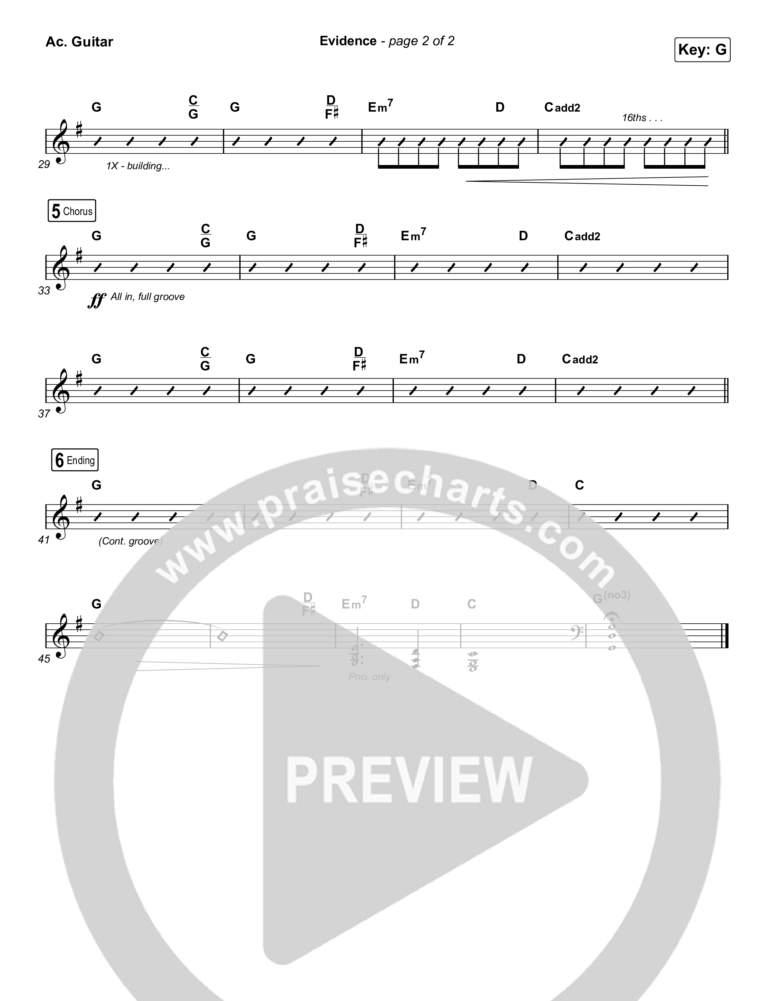 Evidence (Choral Anthem SATB) Acoustic Guitar (Josh Baldwin / Arr. Luke Gambill)
