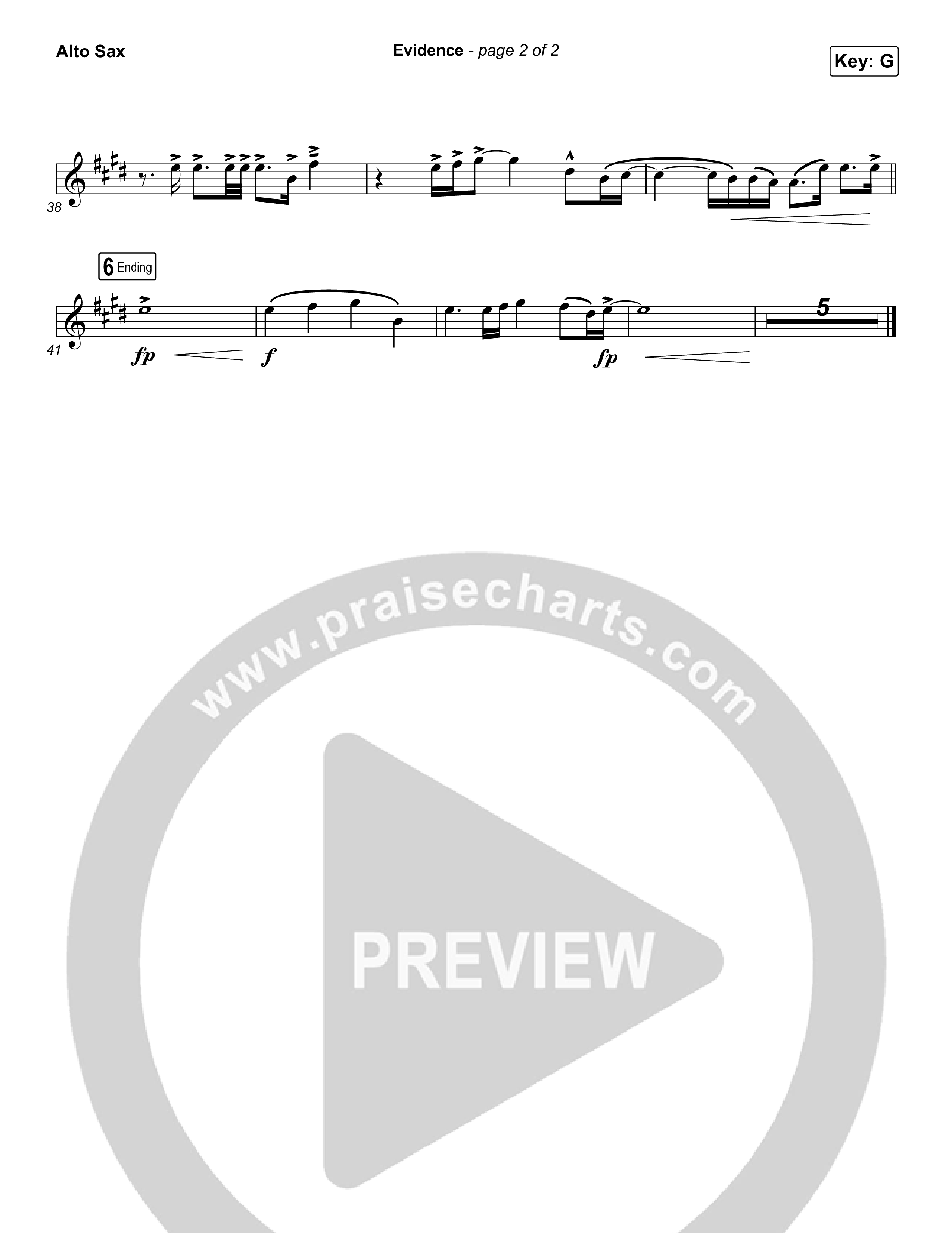 Evidence (Choral Anthem SATB) Alto Sax (Josh Baldwin / Arr. Luke Gambill)