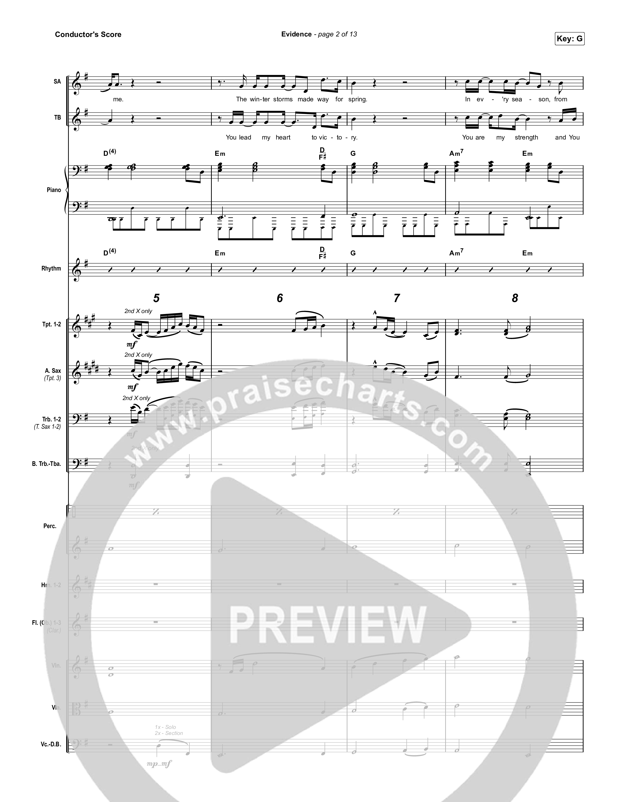 Evidence (Choral Anthem SATB) Orchestration (Josh Baldwin / Arr. Luke Gambill)