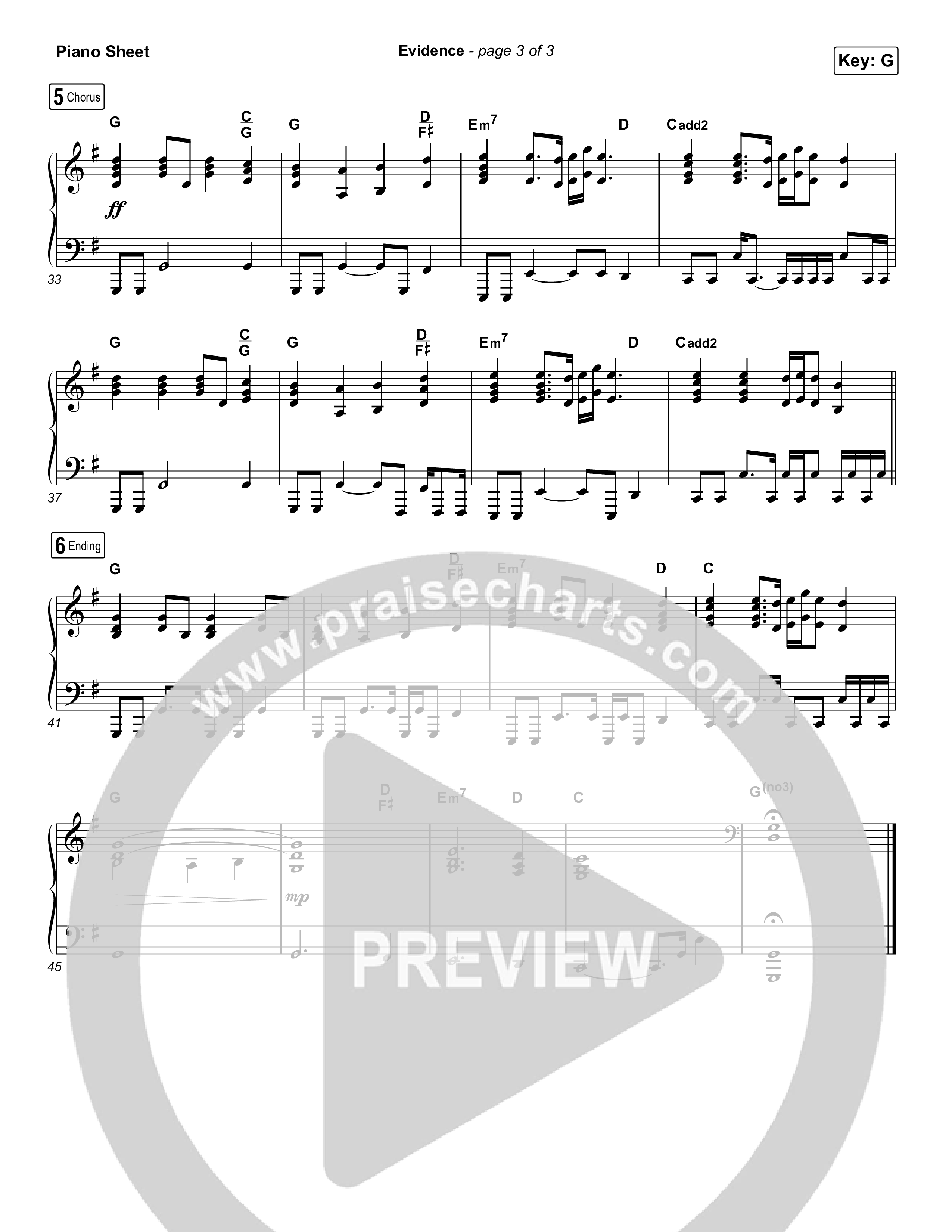 Evidence (Choral Anthem SATB) Piano Sheet (Josh Baldwin / Arr. Luke Gambill)