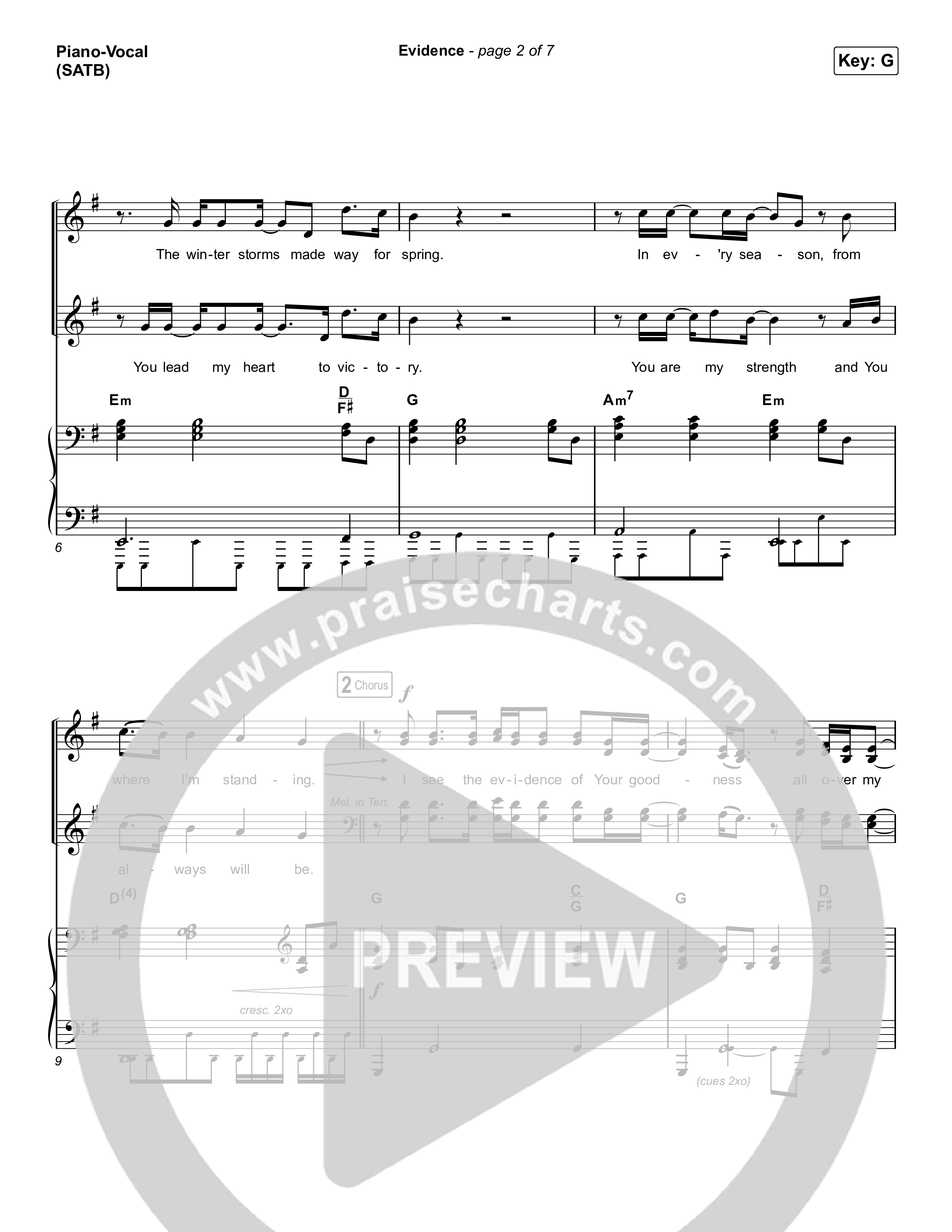 Evidence (Choral Anthem SATB) Piano/Vocal (SATB) (Josh Baldwin / Arr. Luke Gambill)