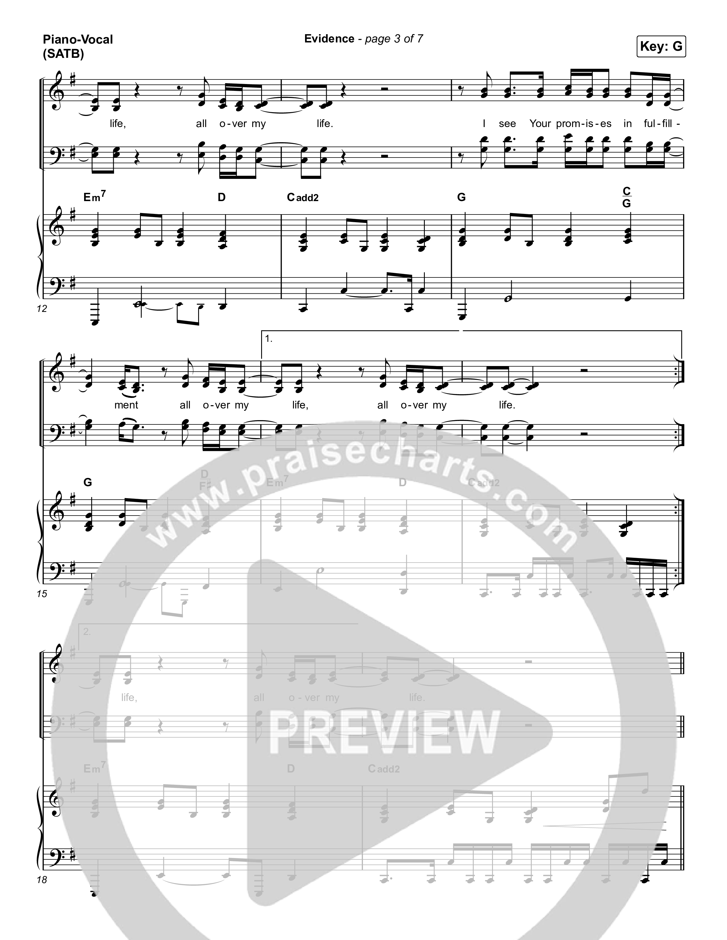 Evidence (Choral Anthem SATB) Piano/Vocal (SATB) (Josh Baldwin / Arr. Luke Gambill)
