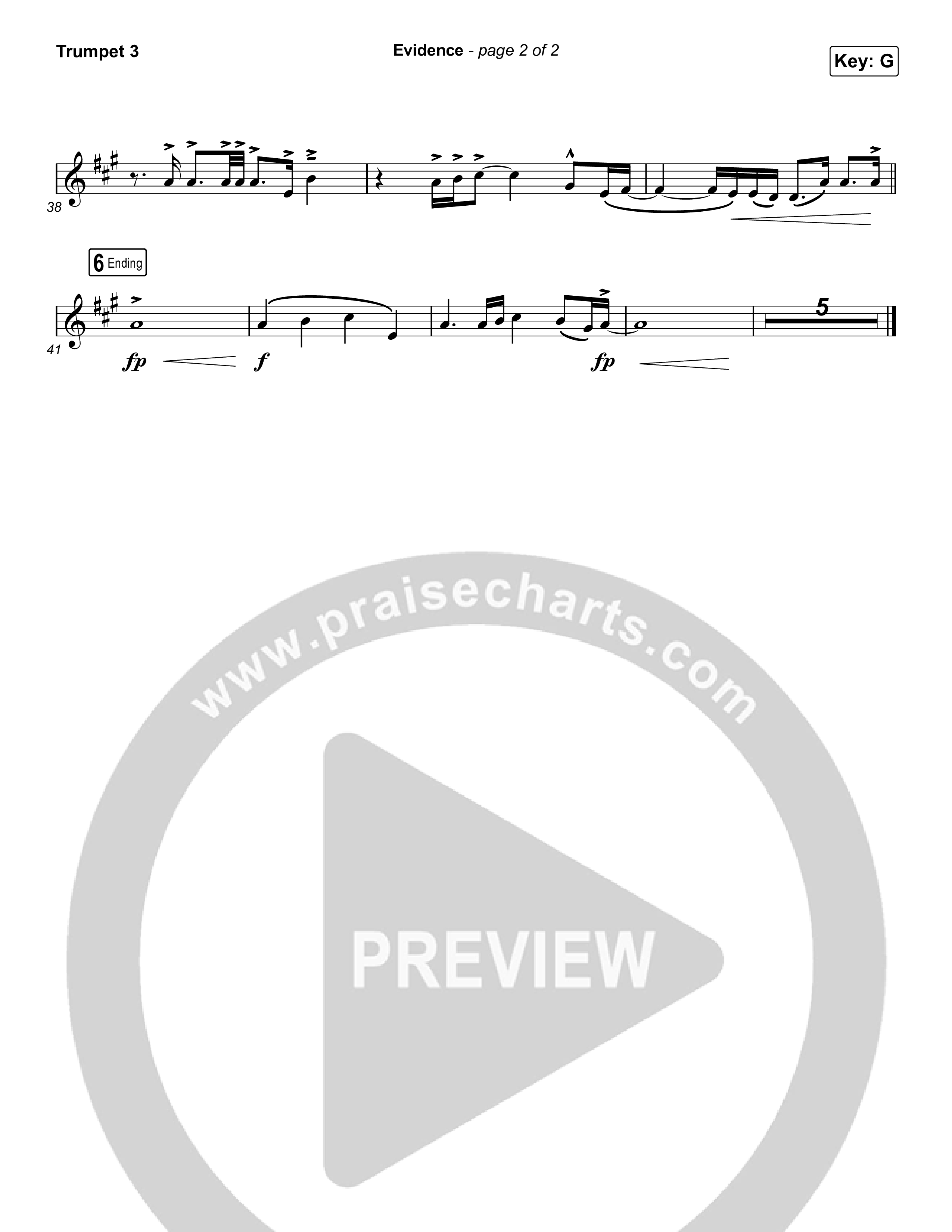 Evidence (Choral Anthem SATB) Trumpet 3 (Josh Baldwin / Arr. Luke Gambill)