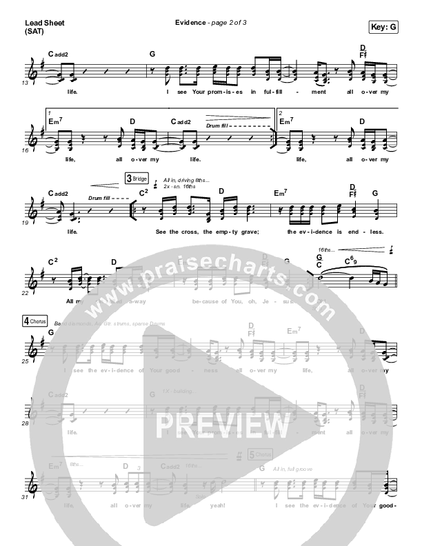 Evidence (Choral) Orchestration (PraiseCharts Choral / Josh Baldwin / Arr. Luke Gambill)