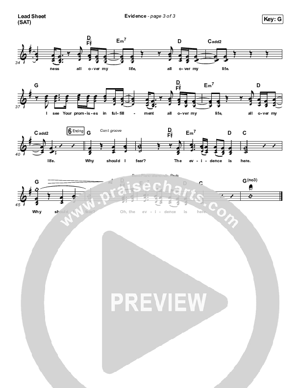 Evidence (Choral Anthem SATB) Lead Sheet (SAT) (Josh Baldwin / Arr. Luke Gambill)