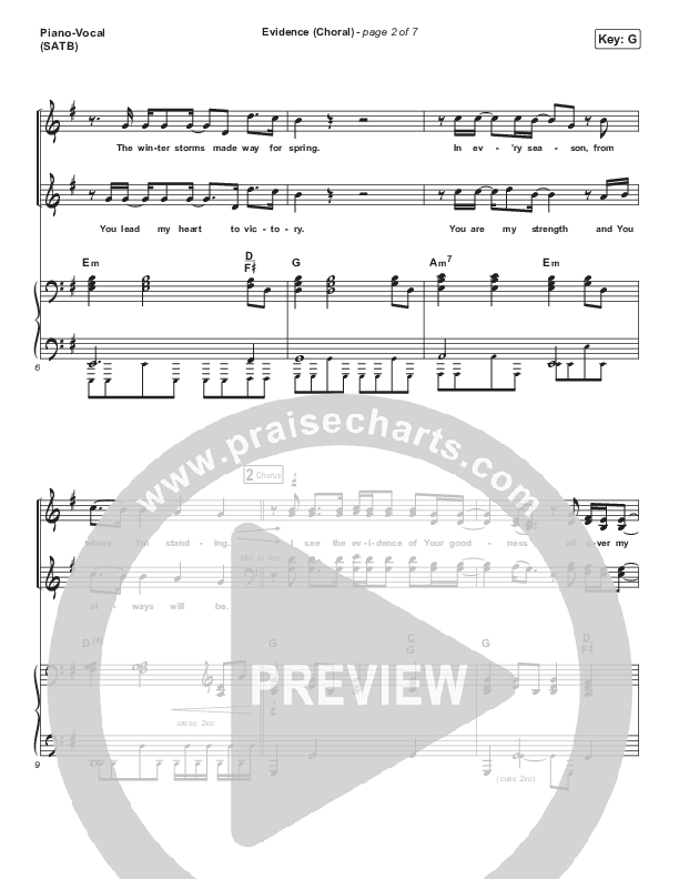 Evidence (Choral Anthem SATB) Piano/Vocal (SATB) (Josh Baldwin / Arr. Luke Gambill)