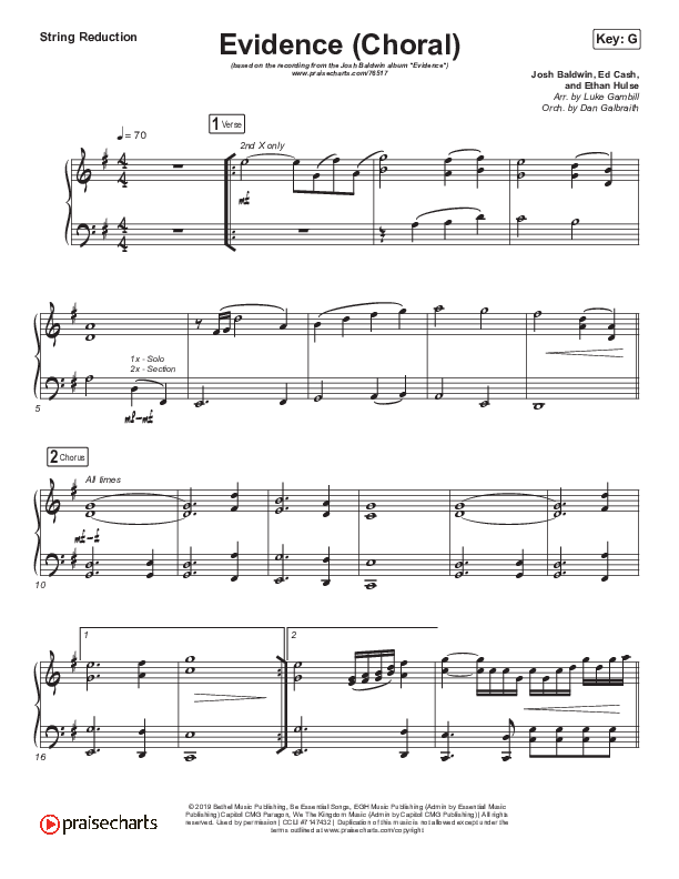 Evidence (Choral Anthem SATB) Synth Strings (Josh Baldwin / Arr. Luke Gambill)
