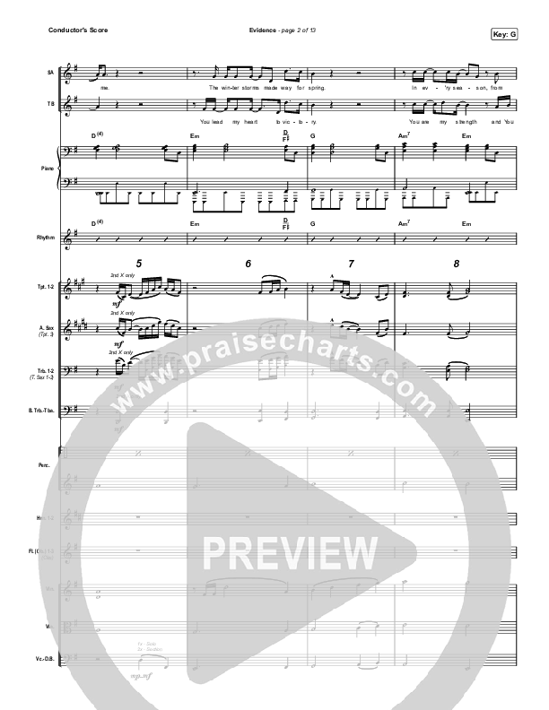 Evidence (Choral Anthem SATB) Orchestration (Josh Baldwin / Arr. Luke Gambill)