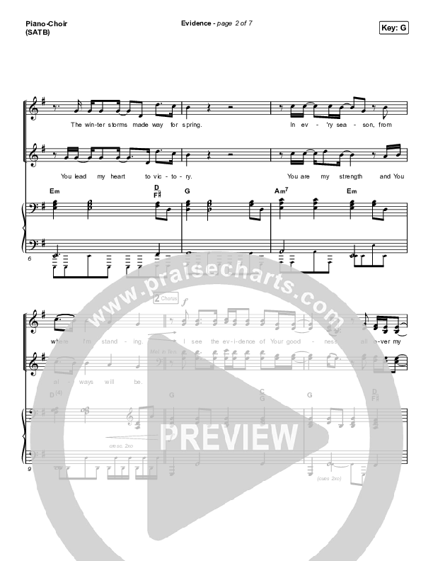 Evidence (Choral Anthem SATB) Piano/Choir (SATB) (Josh Baldwin / Arr. Luke Gambill)