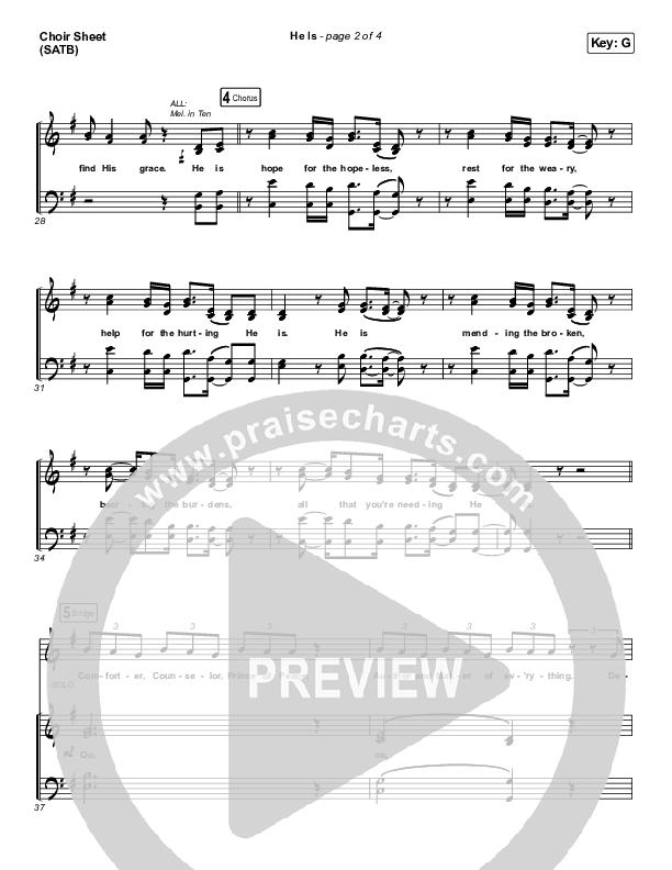 He Is Choir Sheet (SATB) (Crowder)