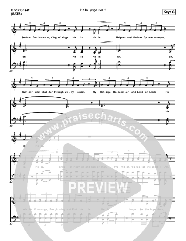 He Is Choir Vocals (SATB) (Crowder)