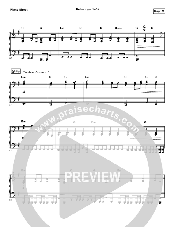 He Is Piano Sheet (Crowder)