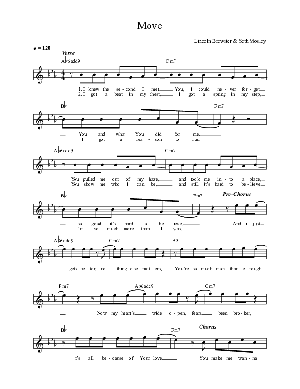 Move Lead Sheet (Lincoln Brewster)