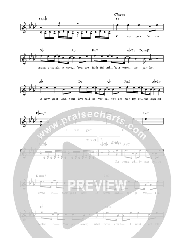 Oh How Great Lead Sheet (Lincoln Brewster)