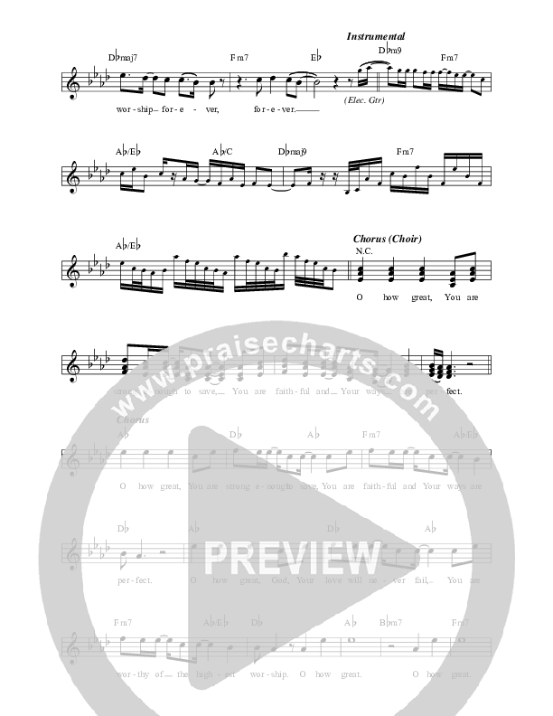 Oh How Great Lead Sheet (Lincoln Brewster)