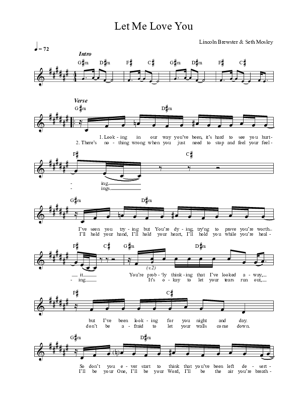 Let Me Love You Lead Sheet (Lincoln Brewster)