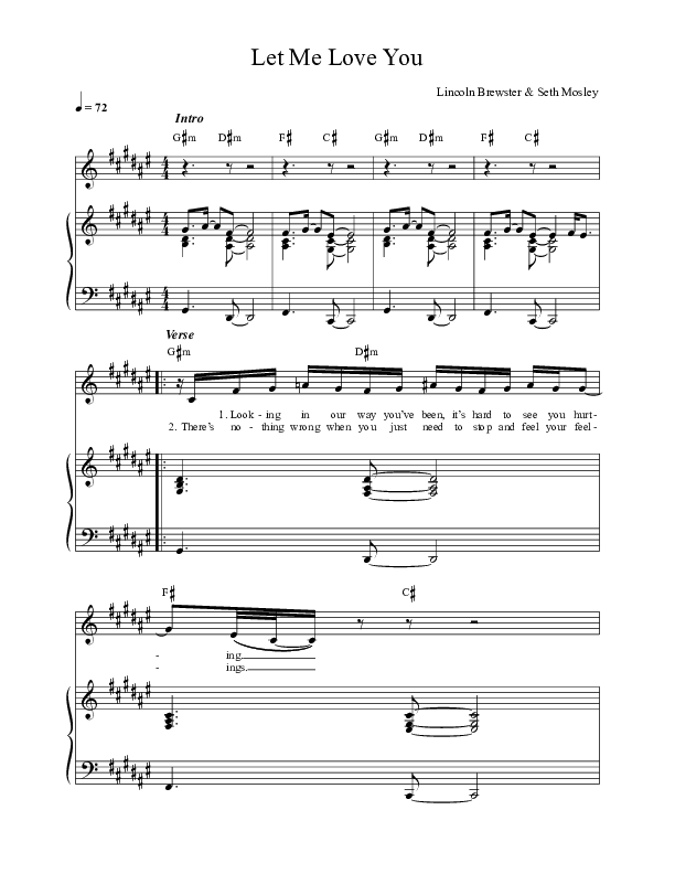 Let Me Love You Piano/Vocal (Lincoln Brewster)