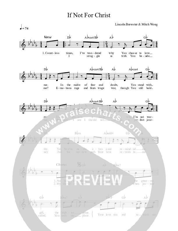 If Not For Christ Lead Sheet (Lincoln Brewster)