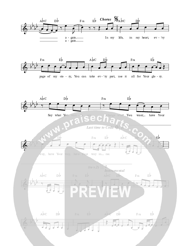 Have Your Way Lead Sheet (Lincoln Brewster)