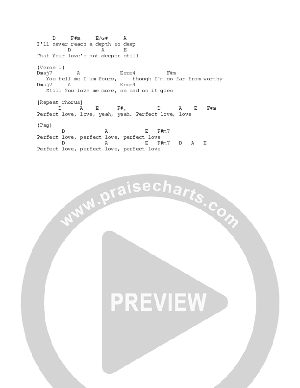 Perfect Love Chord Chart (Lincoln Brewster)