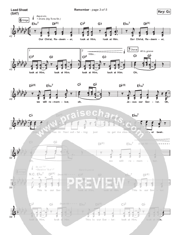 Remember Lead Sheet (SAT) (Maverick City Music / UPPERROOM)