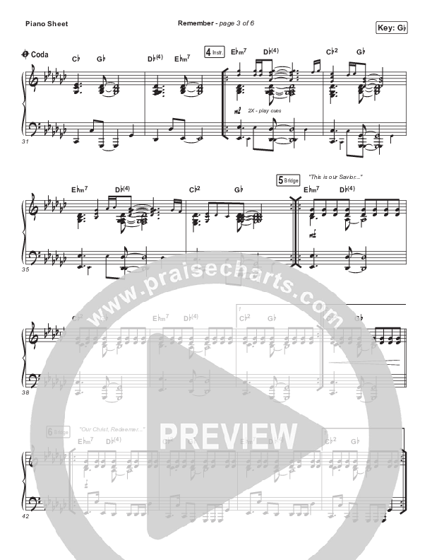 Remember Piano Sheet (Maverick City Music / UPPERROOM)