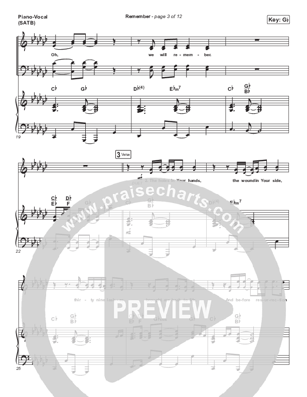 Remember Piano/Vocal (SATB) (Maverick City Music / UPPERROOM)