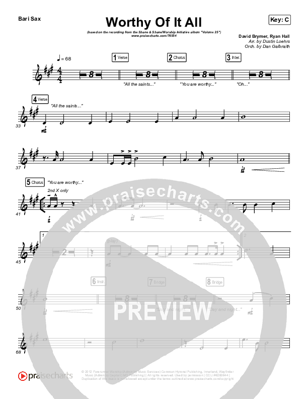 Worthy Of It All (Live) Bari Sax (The Worship Initiative / Shane & Shane)