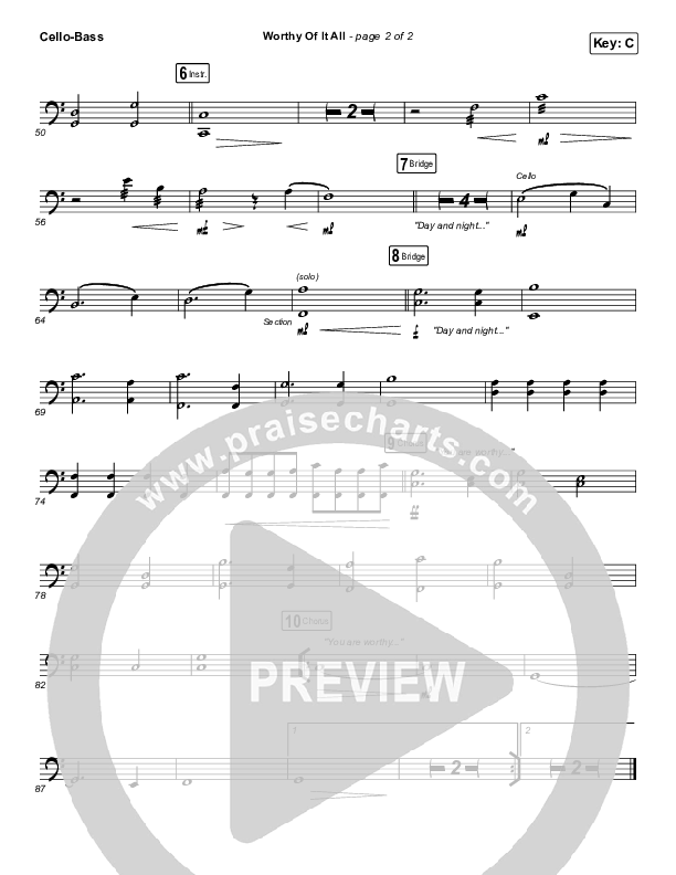 Worthy Of It All (Live) Cello/Bass (The Worship Initiative / Shane & Shane)