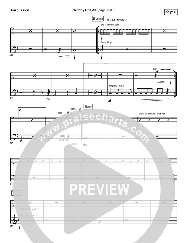 Worthy Of It All (Live) Percussion (The Worship Initiative / Shane & Shane)