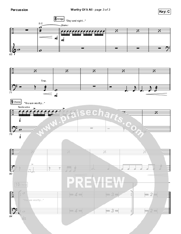 Worthy Of It All (Live) Percussion (The Worship Initiative / Shane & Shane)