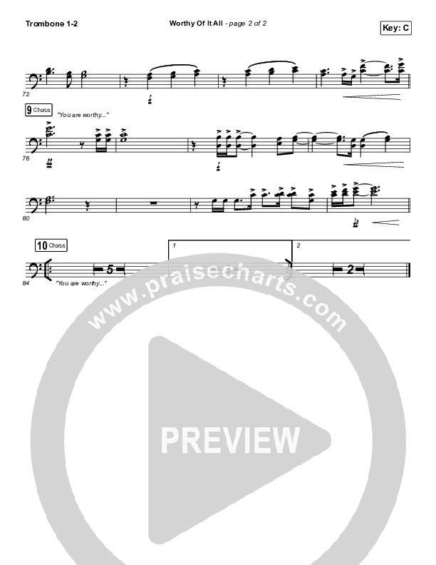 Worthy Of It All (Live) Trombone 1/2 (The Worship Initiative / Shane & Shane)
