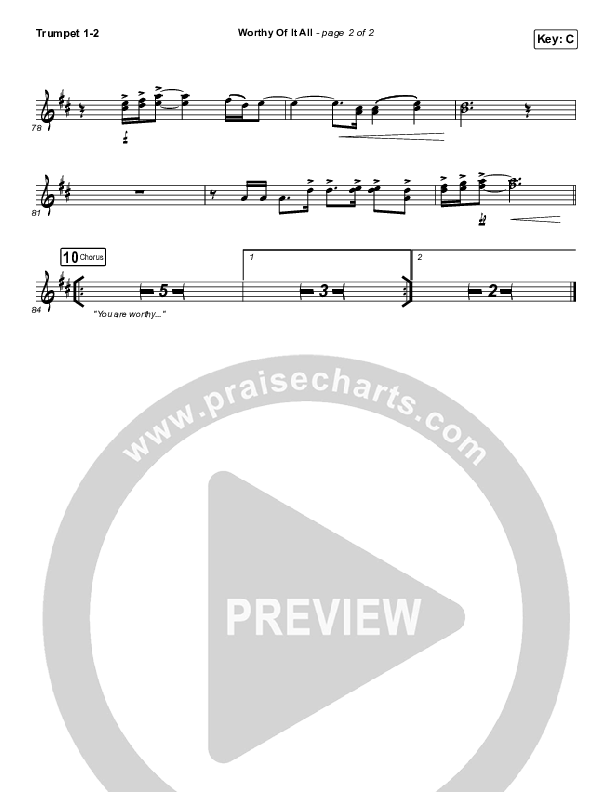 Worthy Of It All (Live) Trumpet 1,2 (The Worship Initiative / Shane & Shane)