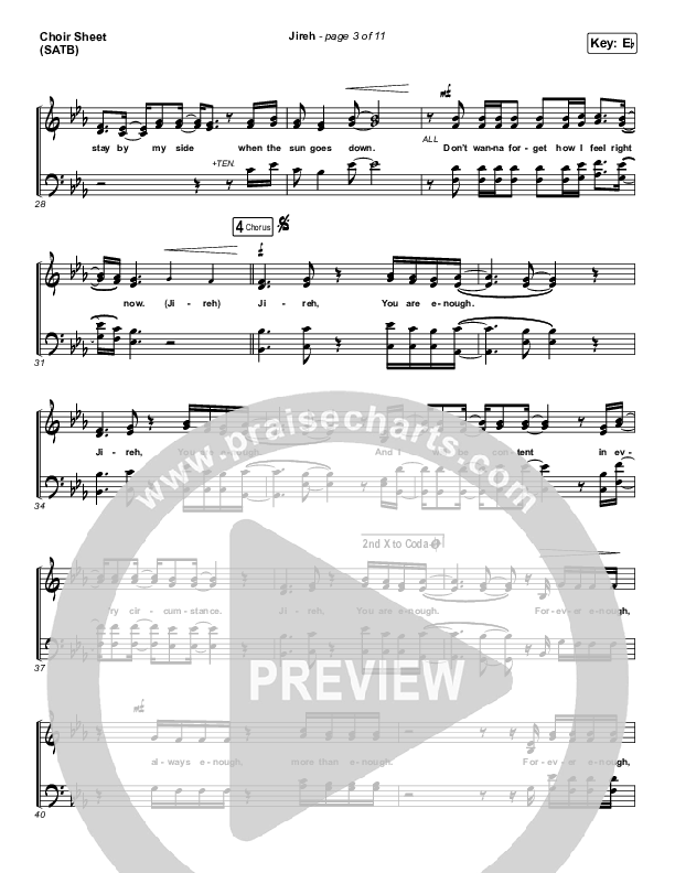 Jireh Choir Vocals (SATB) (Maverick City Music / Elevation Worship / Chandler Moore / Naomi Raine)